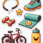 Fitness & Exercise - Sticker Sheet v19